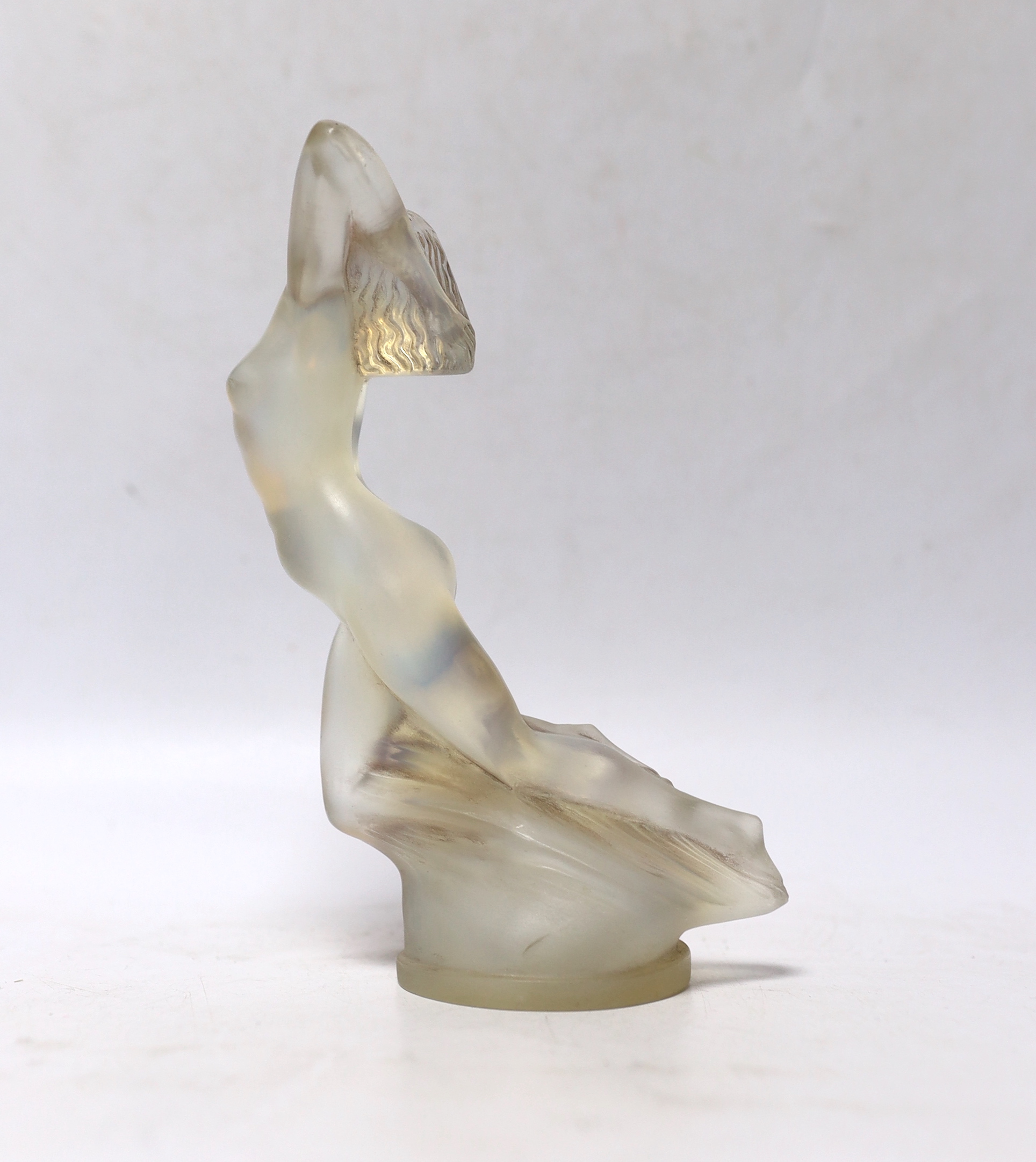 A Rene Lalique opalescent glass Vitesse car mascot, model 1160, c.1929